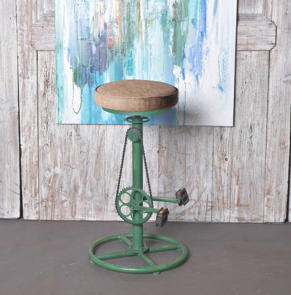 Vintage DIY Bar Stool Bicycle Chain Iron Pedal Retro Industrial Height Adjustable Bicycle Wheel Design bar Chair Set