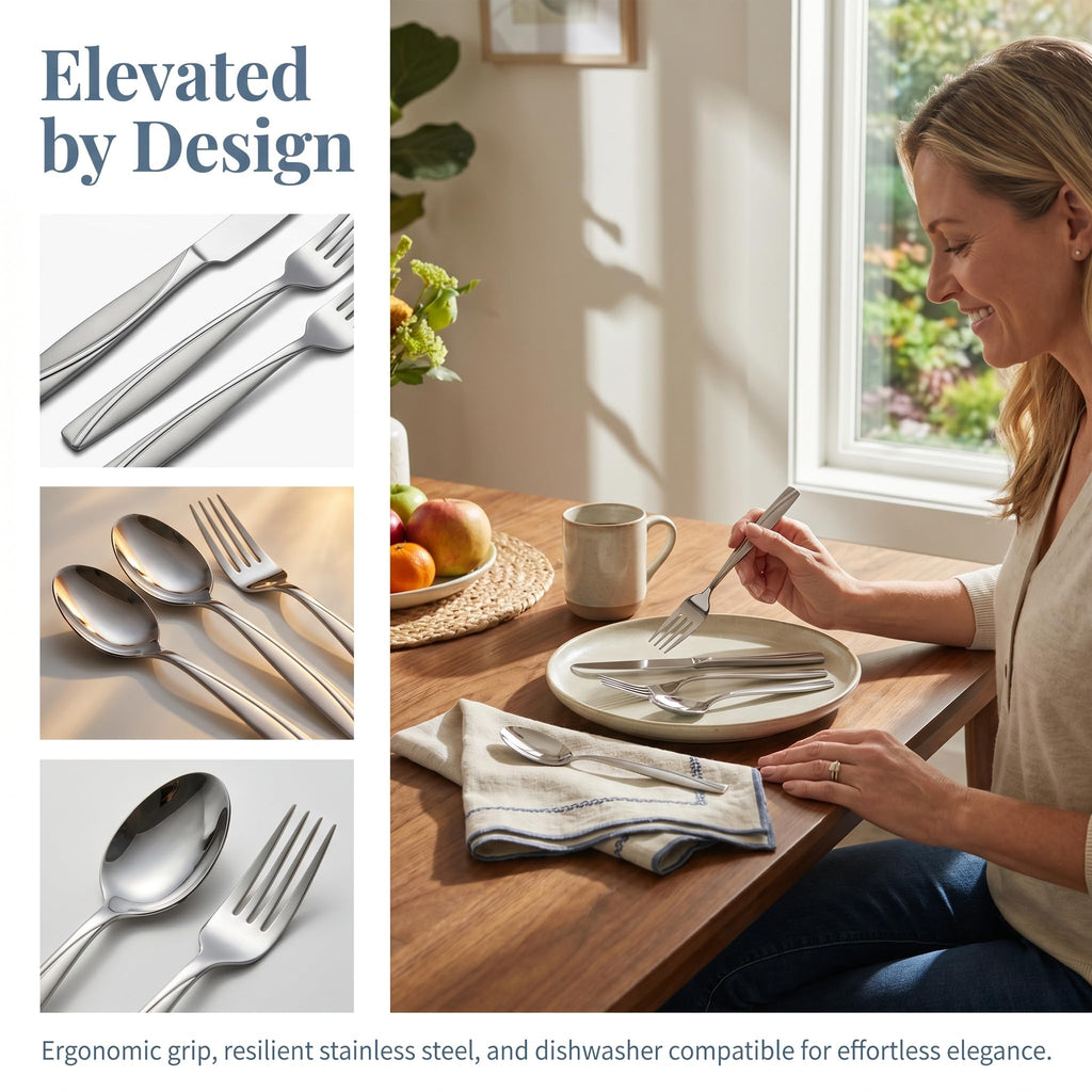 30-Piece Stainless Stee Silverware Set for 6