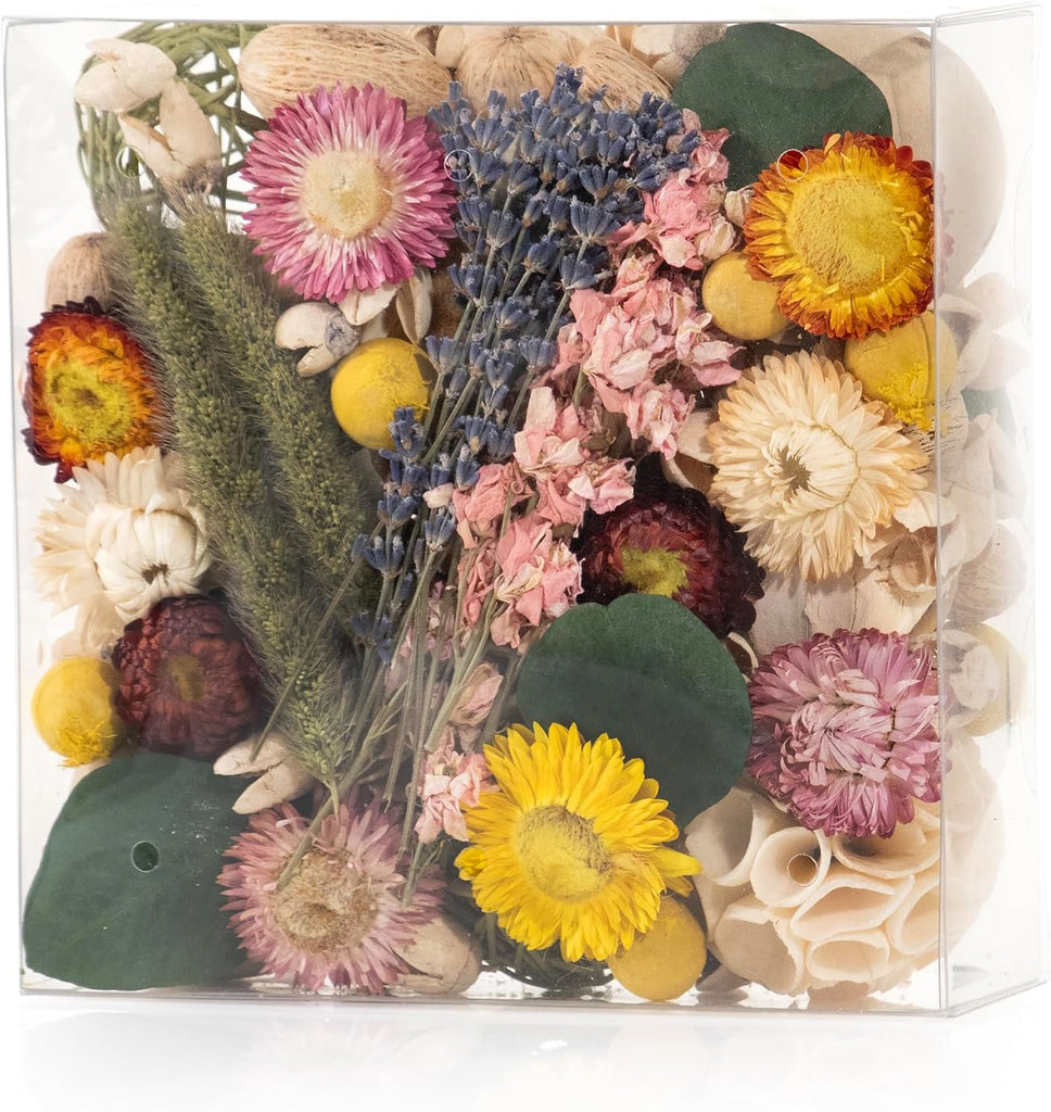 Maison Box Dried Floral Flowers Fragrance Potpourri Decorative Vase & Bowl Filler Home Décor (Floral Strawflowers)