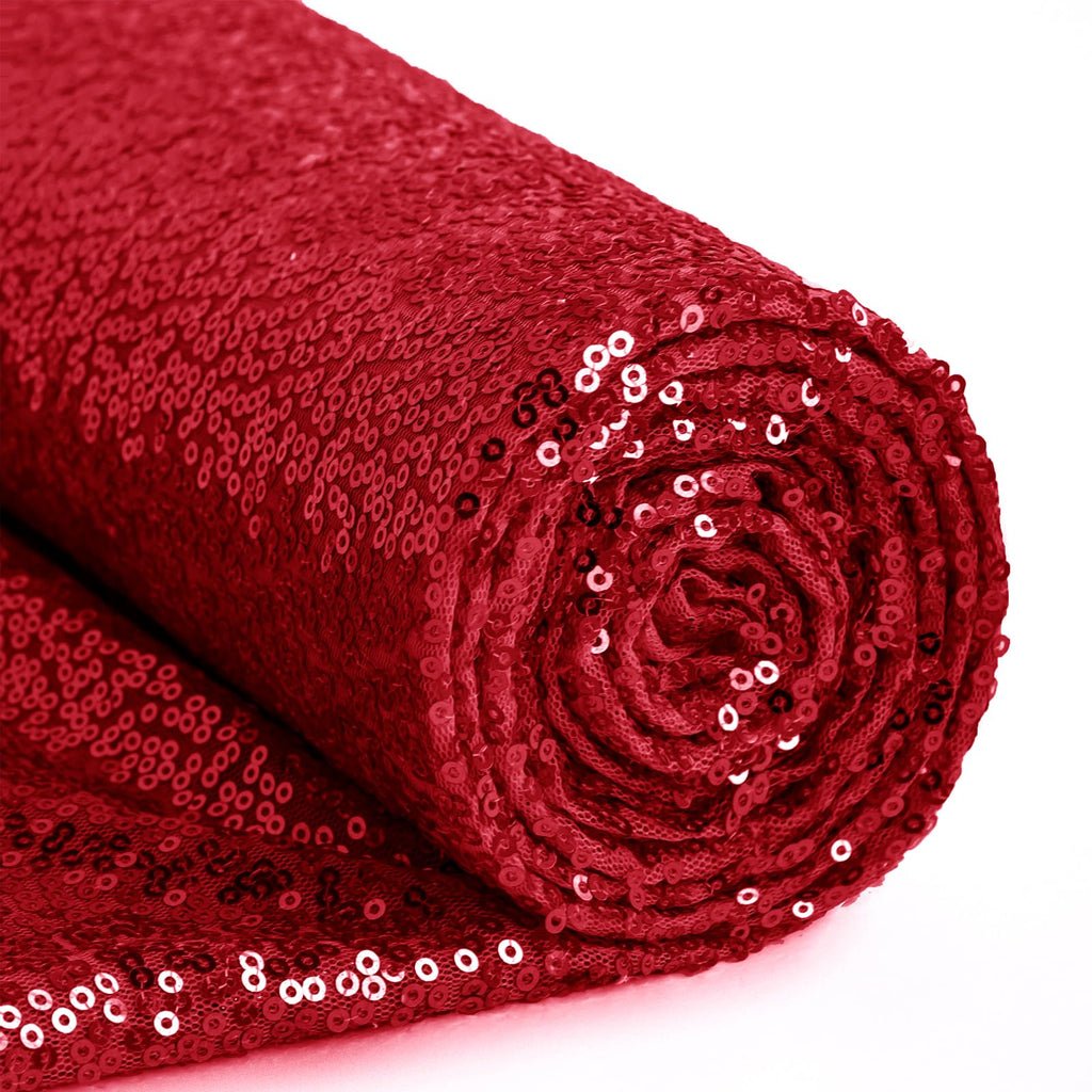 5 Yard Sequin Fabric by The Yard, Red, 48 Inch Width