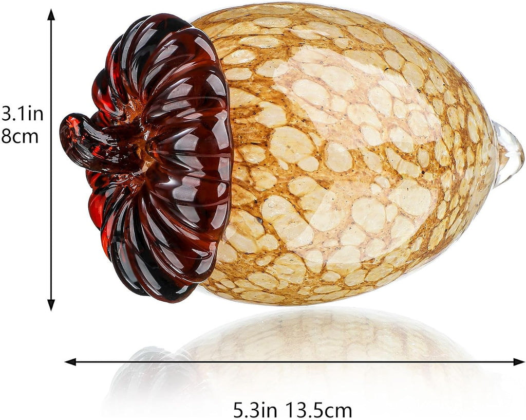 Hand Blown Glass Acorn Figurines, Crystal Acorns for Decorations