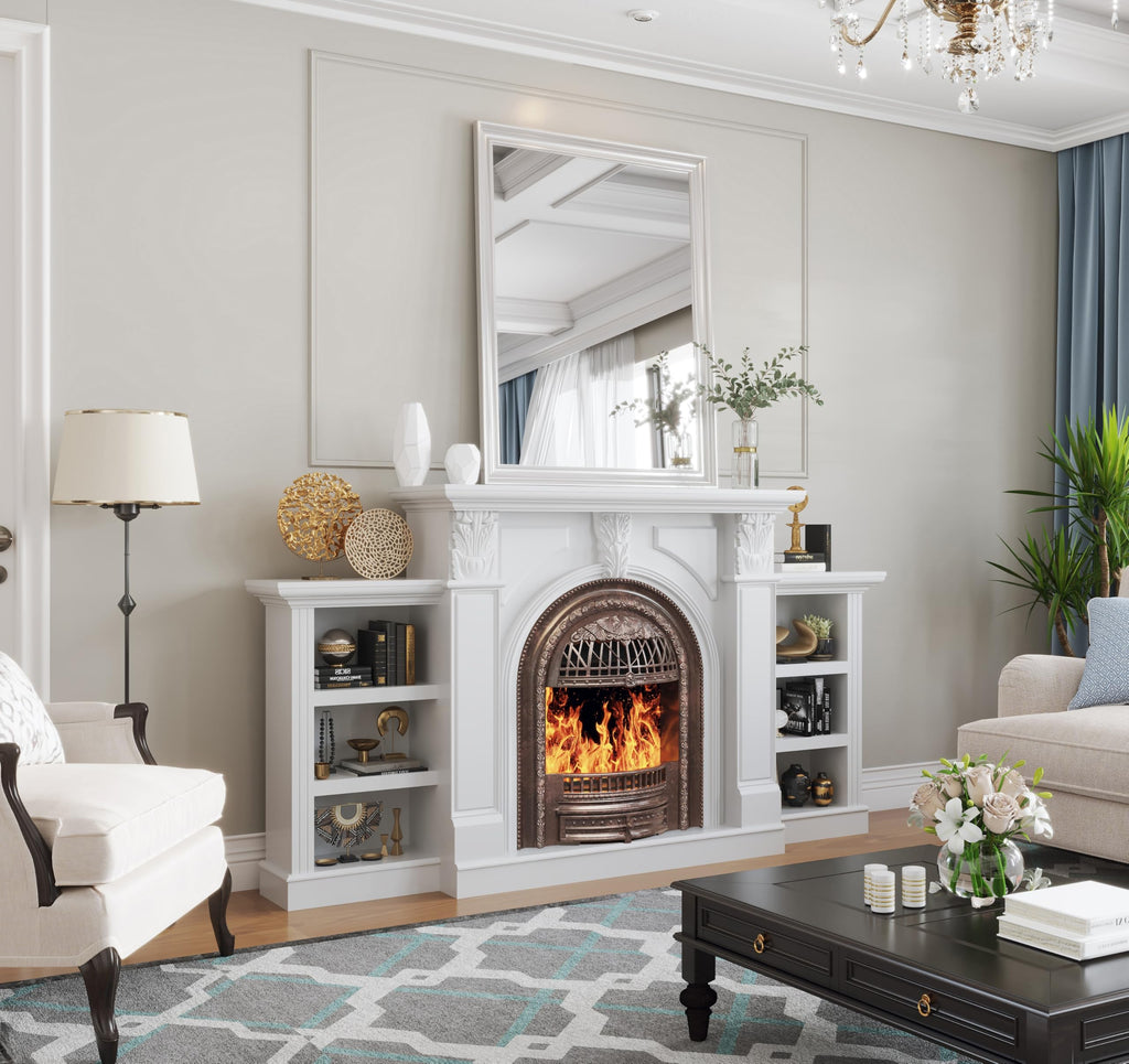 80" Birdcage Electric Fireplace TV Stand with Mantel