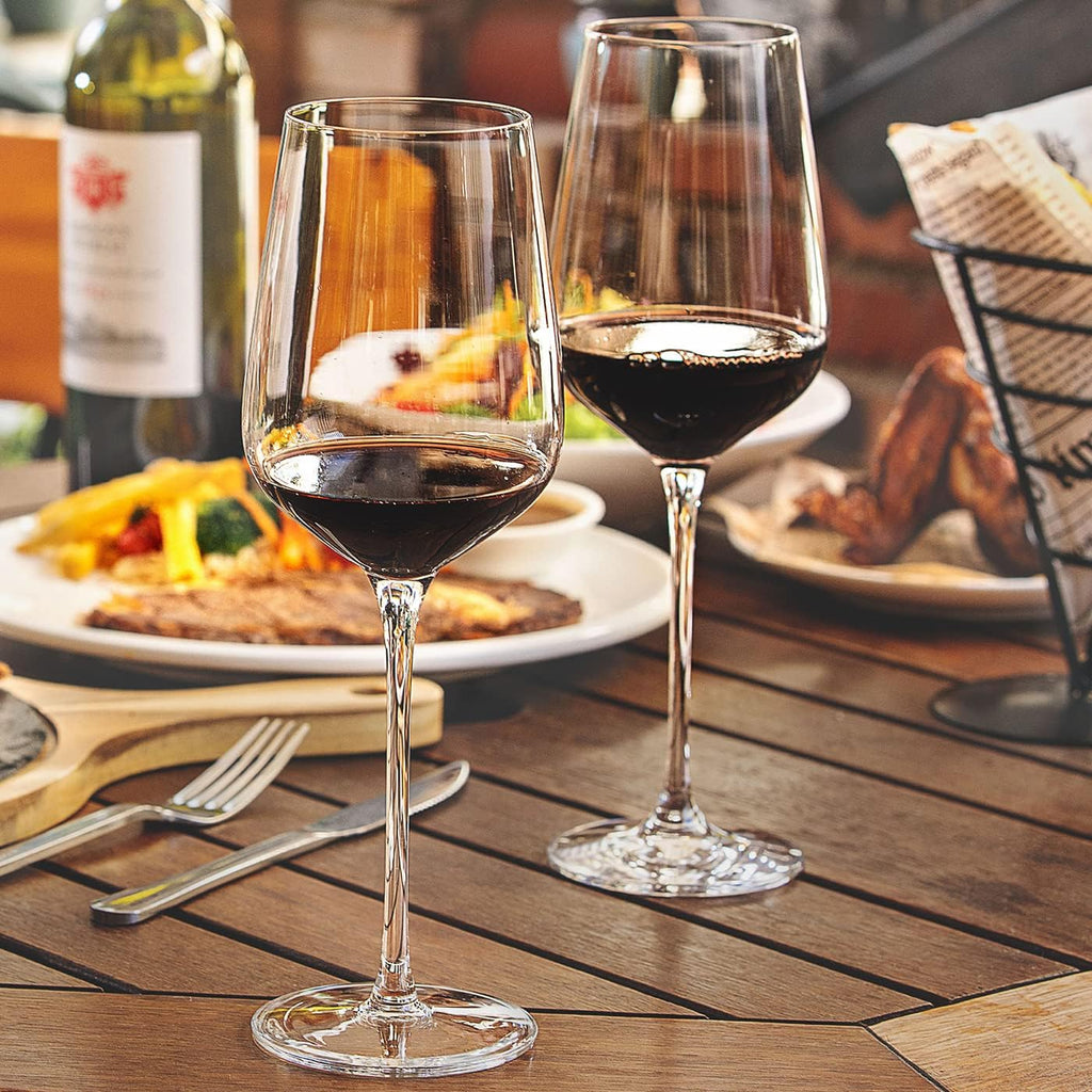 Wine Glasses Set of 6, Crystal Glass with Stem for Drinking Red/White/Cabernet Wine as Gifts Sets, Clear Lead-Free