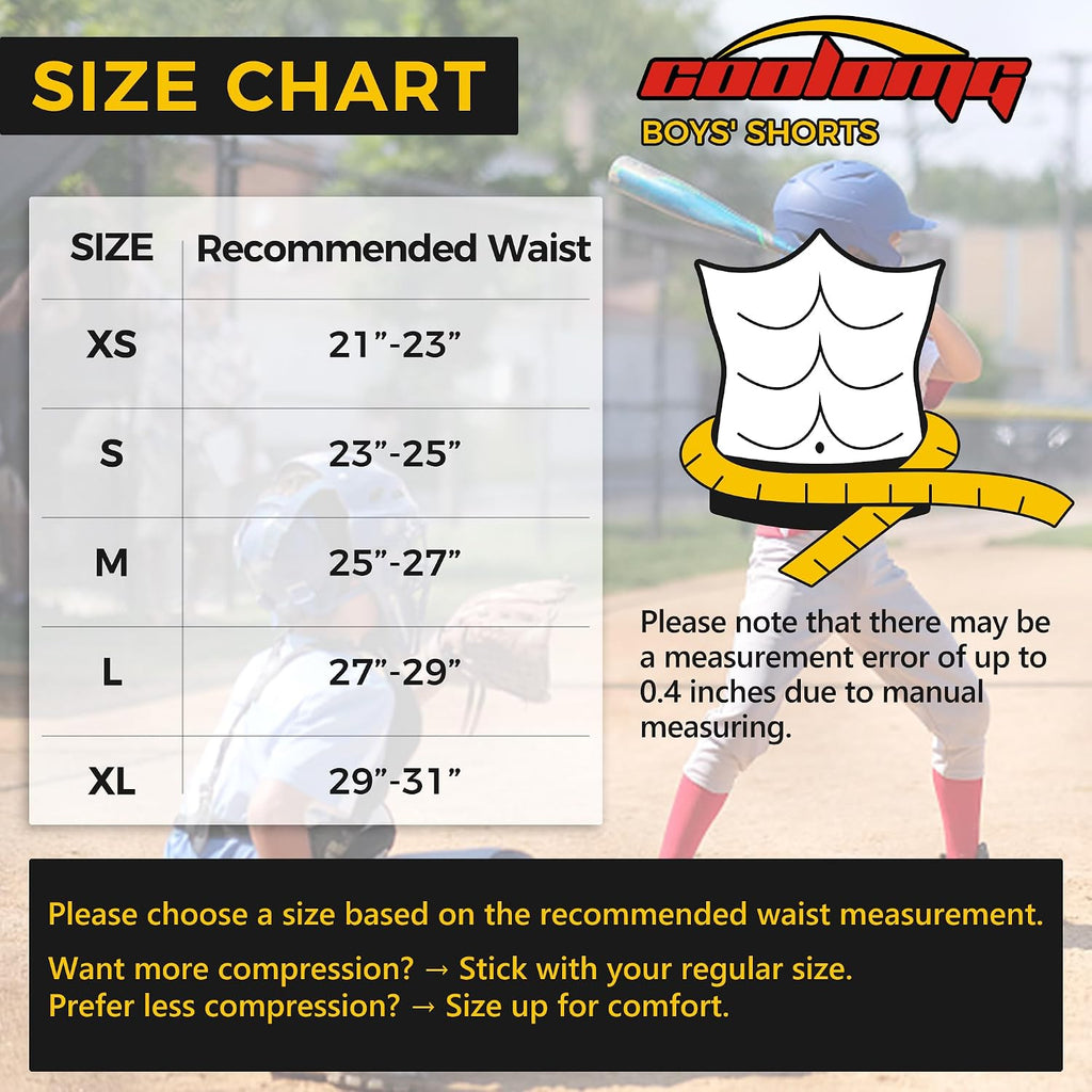 Youth Boys Compression Shorts with Athletic Cup Baseball Football