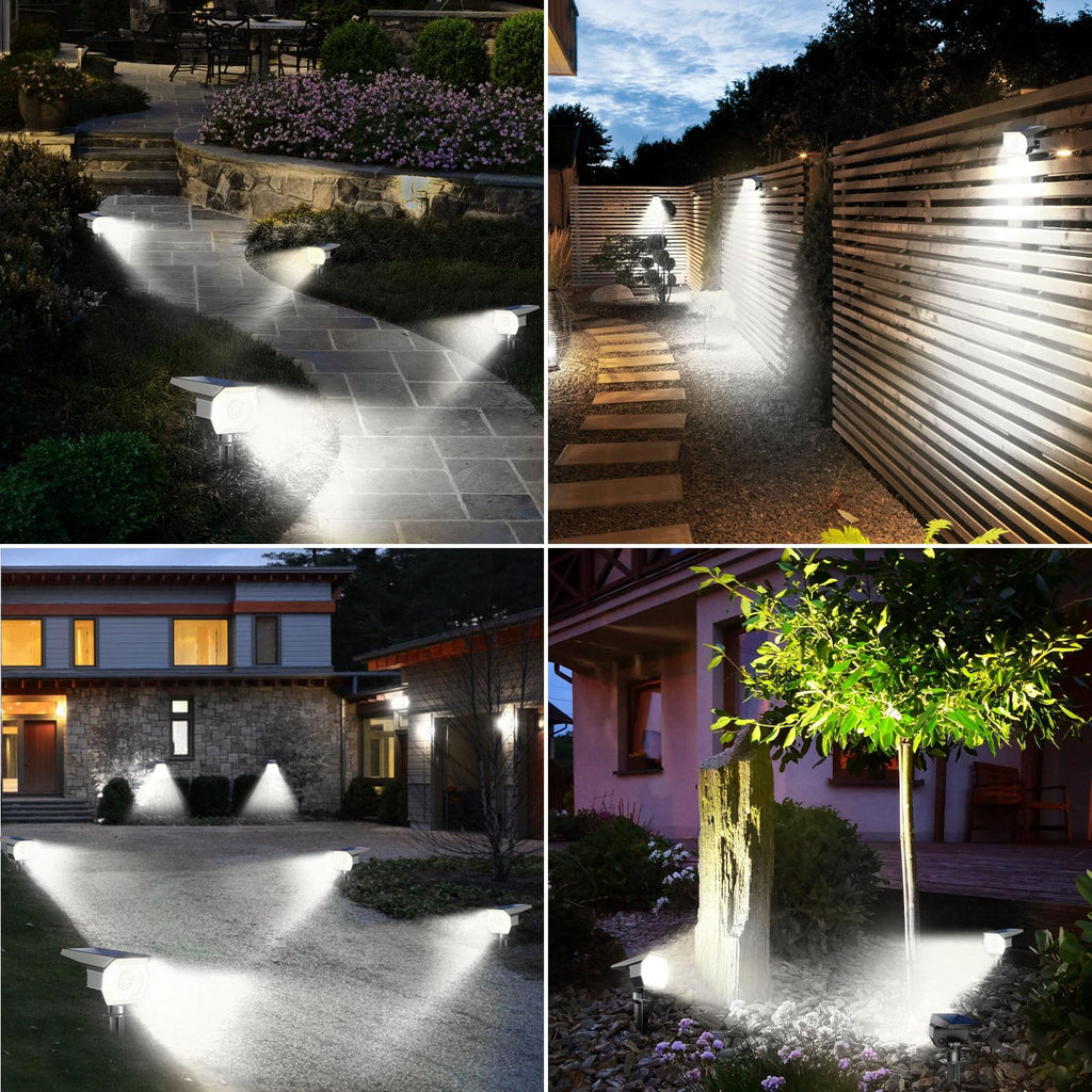 4 Pack Solar Spot Lights Outdoor Waterproof, Landscape Spotlights