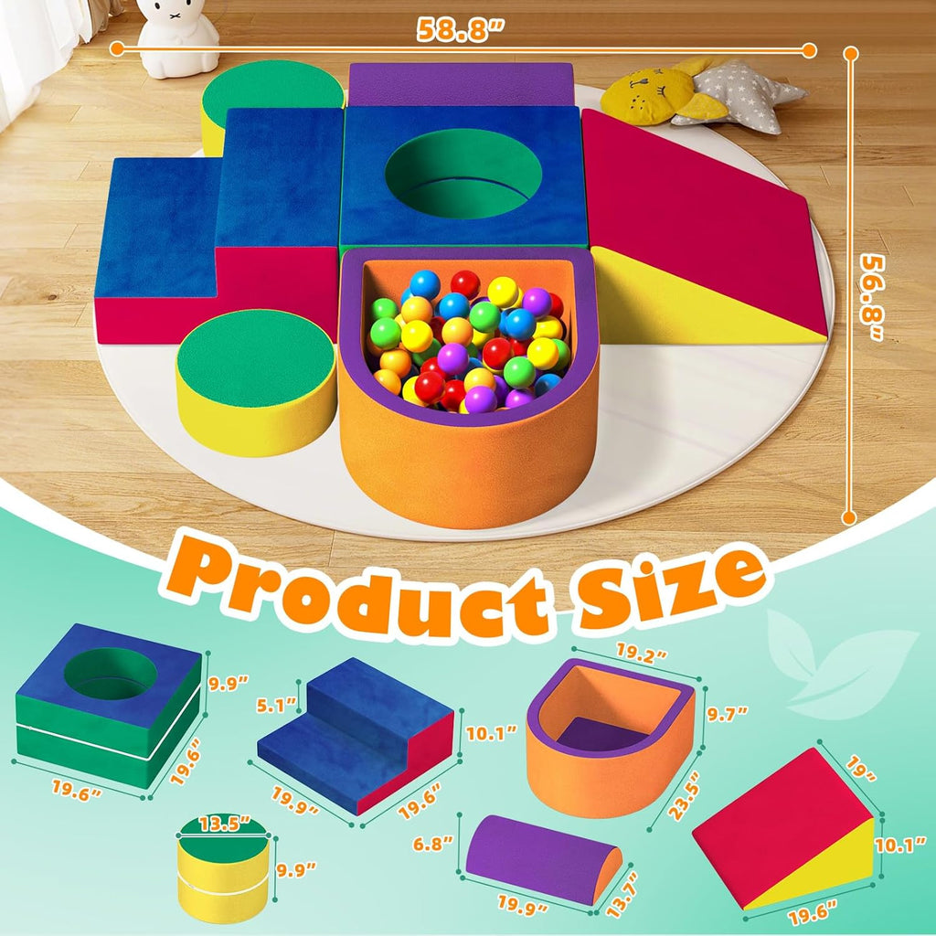 6PC Toddler Climbing Toys Indoor, Foam Climbing Blocks for Toddlers