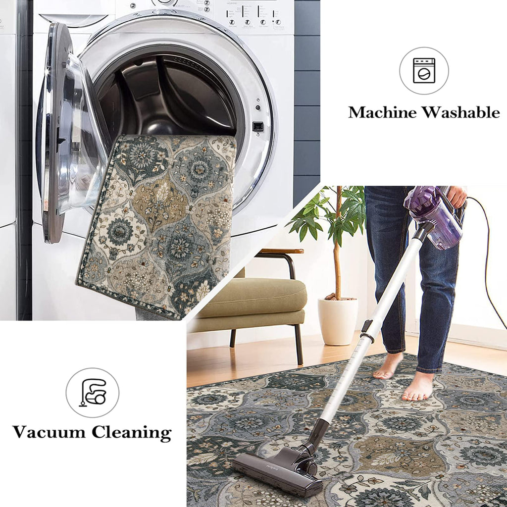 Moroccan Washable Runner Rug Non Slip, 2x10 Runner Rugs