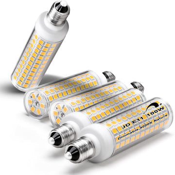 JDE11 E11 Led Bulbs 120V 100W Candelabra Bulbs Equiva Dimmable,4000k