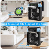 Portable Air Conditioner Fan, Mini Evaporative Air Cooler with 5 Spray Nozzles,3 Wind Speeds,3 Timers