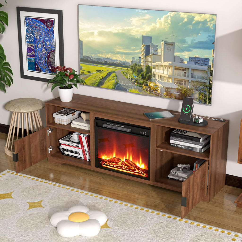 For Tvs up to 80" with Adjustable Shelf Charging Station