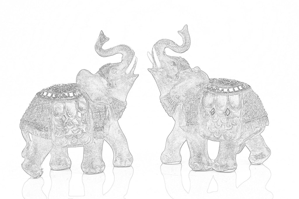 Wealth Lucky Elephant Figurine with Trunk Up Elephant Statue Collectible Figurines Perfect Decor Gift