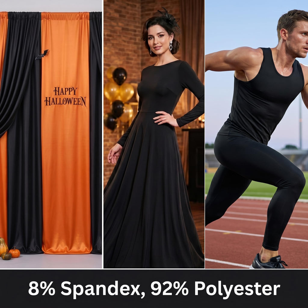 72" Wide Four-Way Stretch Spandex Polyester Fabric By The Yard Medium Weight Soft & Breathable & Drapable Broadcloth
