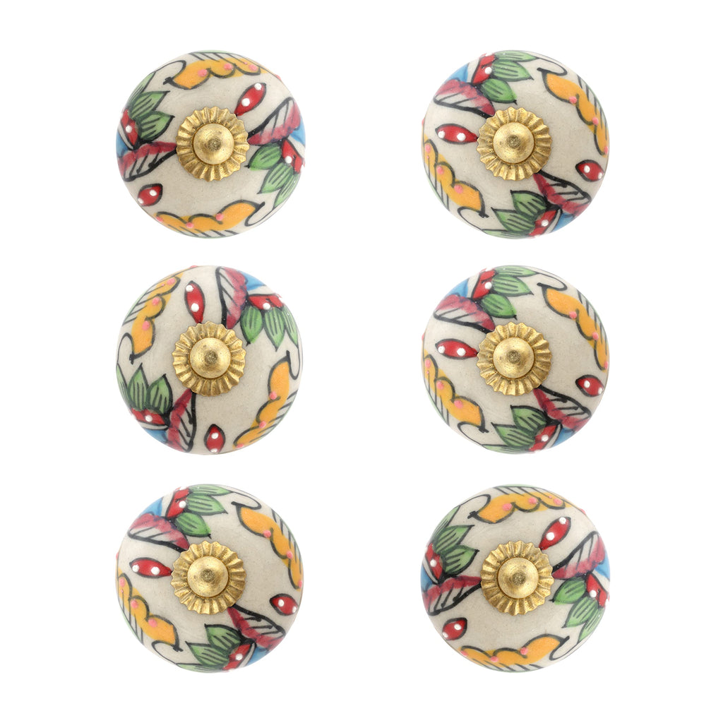 Dresser Knobs for Cabinets and Drawers - Handmade Ceramic Kitchen Cupboard Wardrobe Pull Handle Countryside Boho