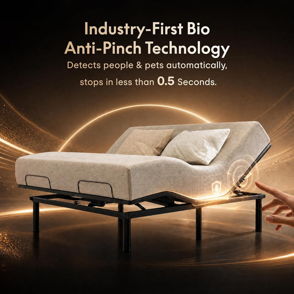 King Size Adjustable Bed Base with Bio Anti-Pinch Technology