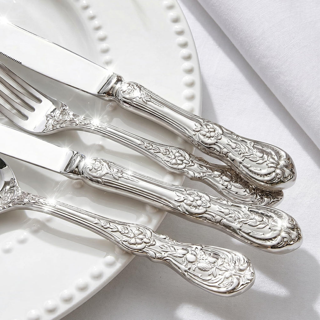 Vintage Silverware Set for 4, 18/10 Stainless Steel Flatware Set
