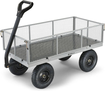 Steel Utility Garden Cart, 1000 lb. Capacity, Gray | 1,000-lb Capacity Steel Utility Garden Cart for Contractors and