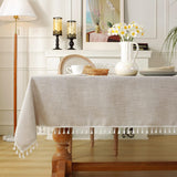 Rustic Tablecloth Cotton Linen Waterproof Farmhouse Tablecloth Burlap Table Cloths Dining Cloth Tabl