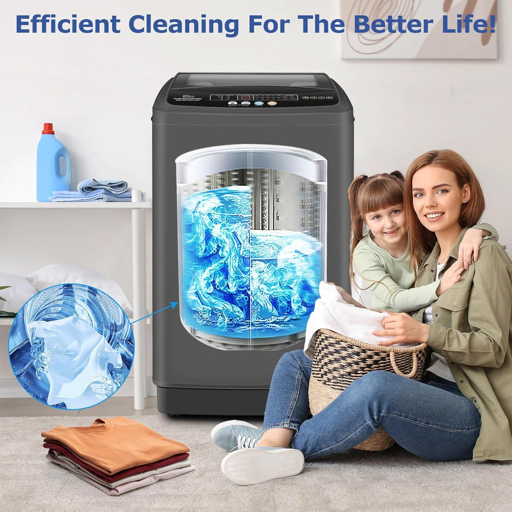 Portable Washing Machine, 20Lbs Capacity Portable Washer Machine, 2.8Cu.ft Washer and Dryer Combo with 10 Programs 8