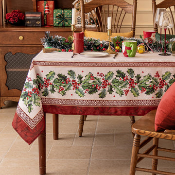 Christmas Jacquard Rectangle Tablecloth, 60 x 84 Inch