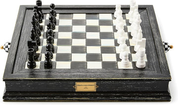 Chess Set, Black-and-White Courtly Check