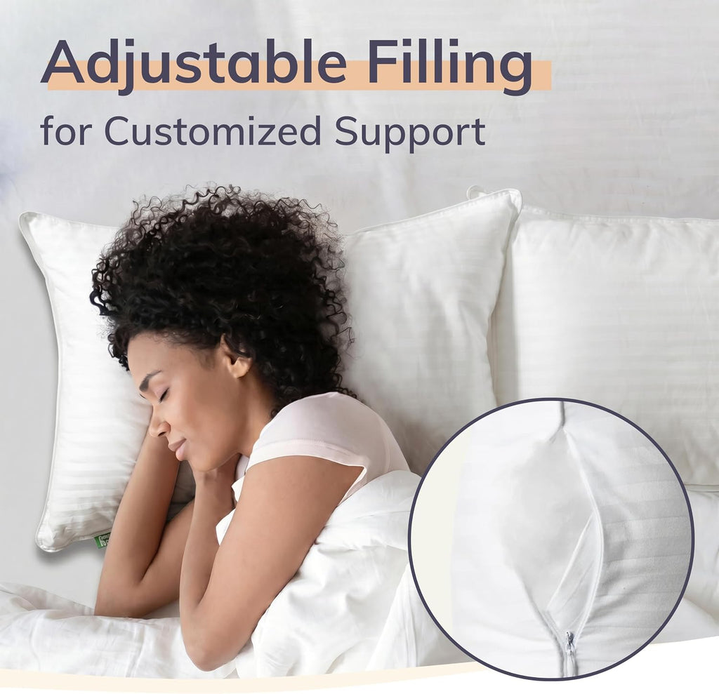 Premium Queen Size Bed Pillows - Set of 2, 28"x20" - Luxurious Ultra-Soft Cooling Pillow - Hotel Quality, Down