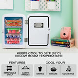 Mini Fridge - Refrigerator for Bedroom, Office, Portable Table Top Beverage Cooler, 12V 110V Refrigerador for Drinks