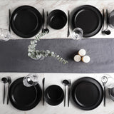 Celina Stoneware 16 Piece Modern Dinnerware Set, Plates and Bowls, Black Matte, Service for 4