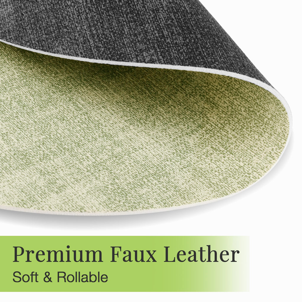 Placemats Set of 8, 13" Round Reversible Faux Leather with Coasters