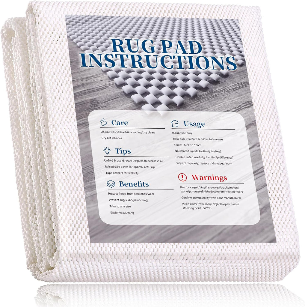 Non-Slip Rug Pad 5x7 Ft - 5'x7' PVC Anti-Slip Carpet Gripper Mat, 5 by 7 Feet Non Slip Pad for Area Rugs, Under Rug - Set of 35