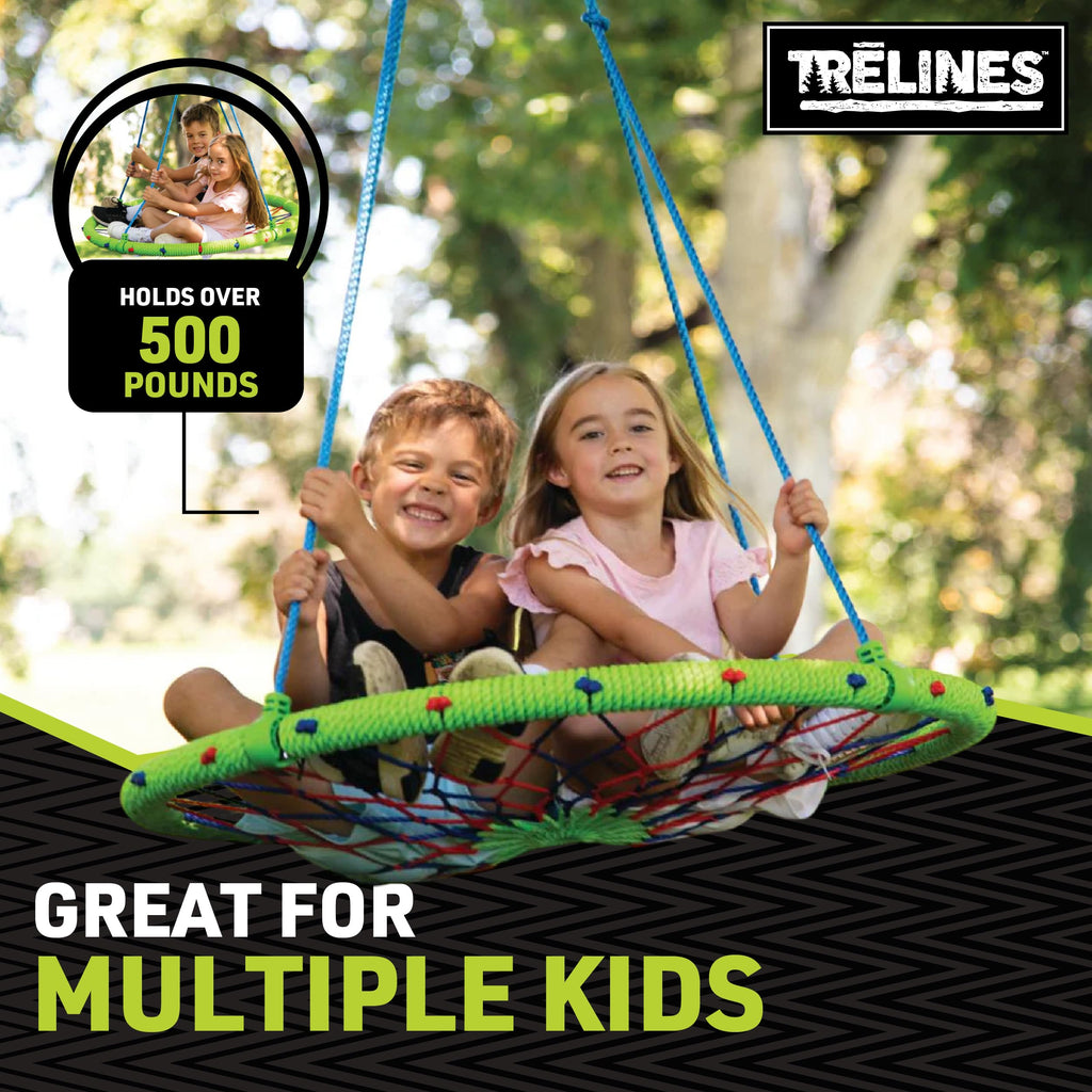 40" Dreamcatcher Round Tree Swing - Colorful & Beautiful Backyard Swing for Kids Outdoor - Perfect for Family &