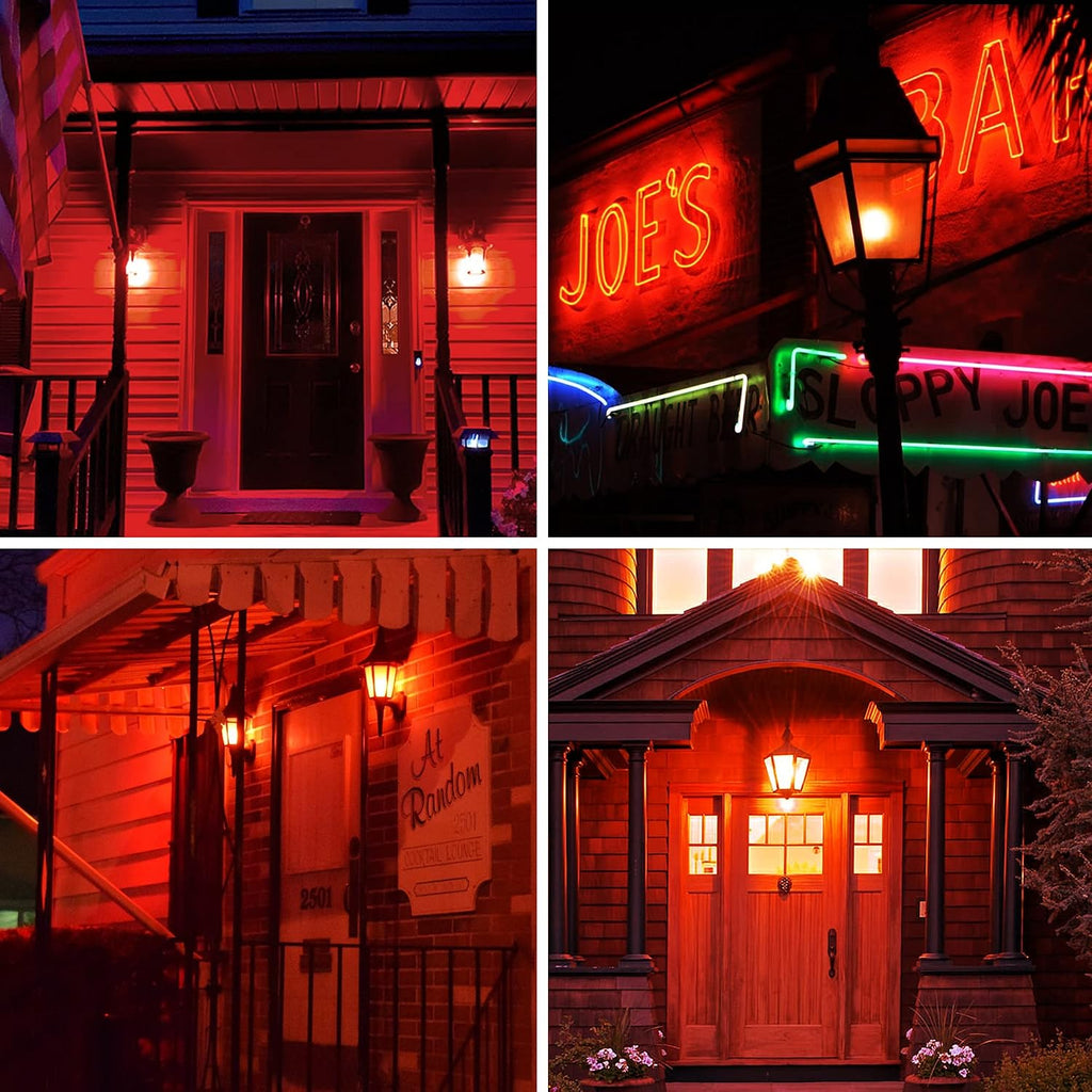 Red Light Bulb, 5W (40W Equivalent), E26 Base A15 LED Purple Bulb, Party Decoration, Porch, Home Lighting, Holiday