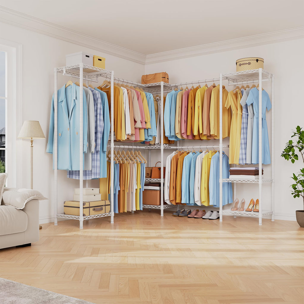 M2 Heavy Duty Clothes Rack, Expandable from 8'4"-11'2", White