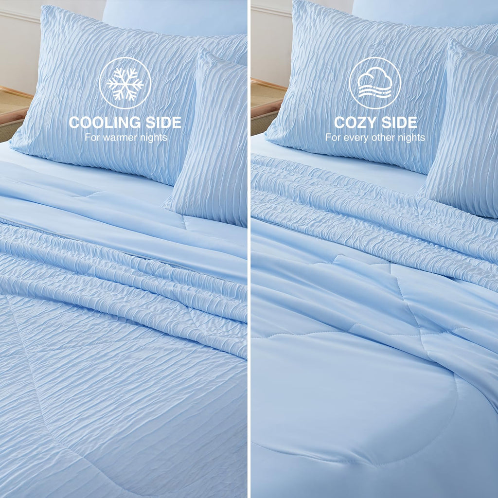 Cooling Comforter, King/Cali King - Reversible Lightweight Blanket for Hot Sleepers & Night Sweats, Breathable