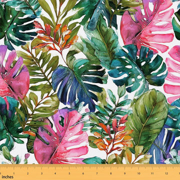 Palm Leaves Fabric By the Yard, 5 Yards