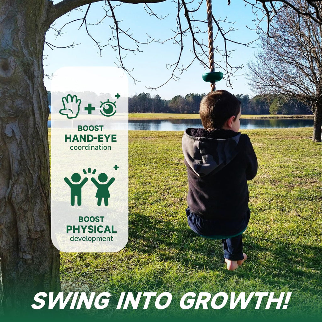 Tree Swing for Kids Rope Swing for Tree Climbing Rope for Kids-Green