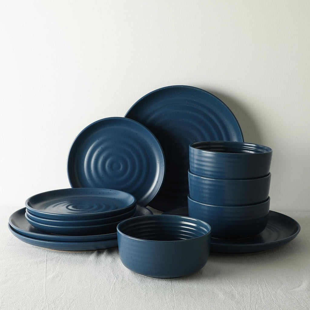Ion 12-Piece Dinnerware Set Stoneware, Blue