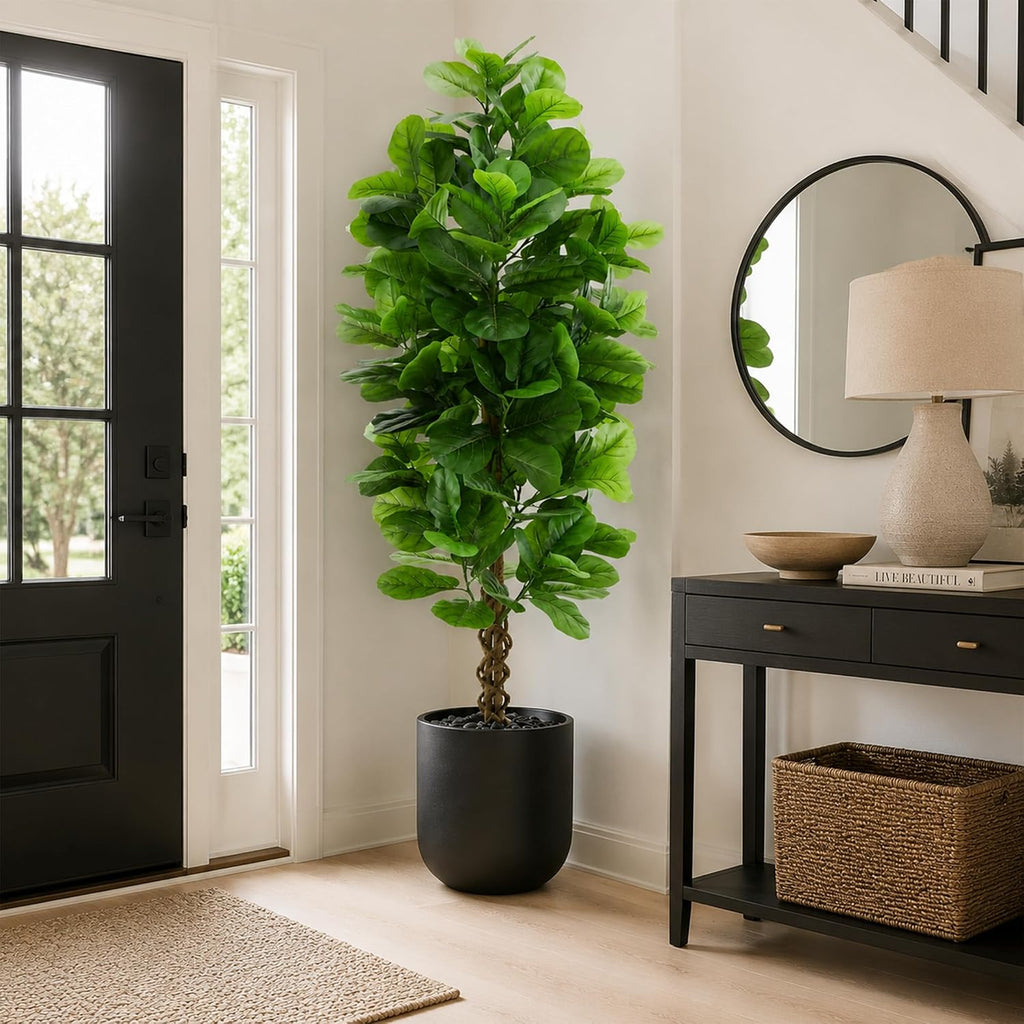 Artificial Fiddle Leaf Fig Tree 7FT, Large Faux Plants Indoor