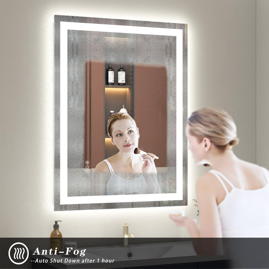 40x24 LED Lighted Bathroom Mirror for Vanity Wall