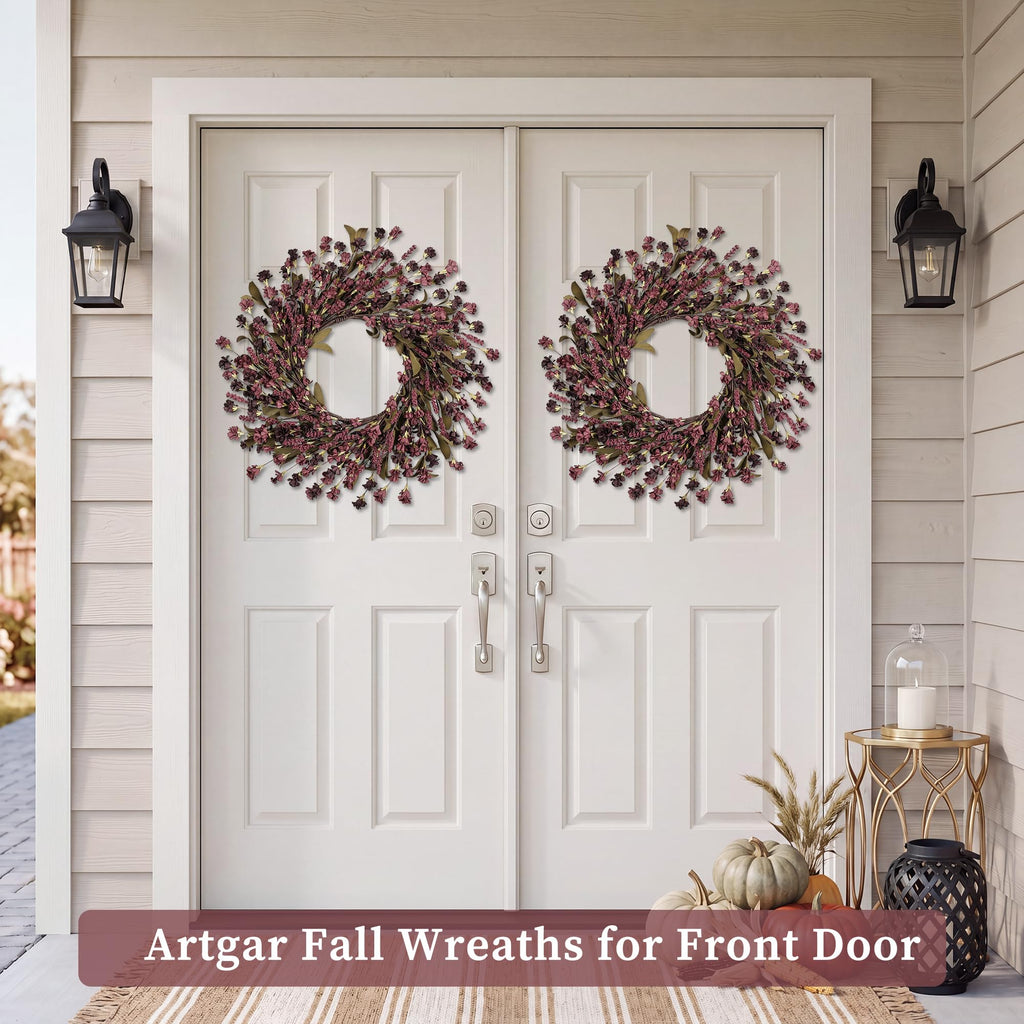 Fall Wreath, 24 Inch Fall Wreaths for Front Door