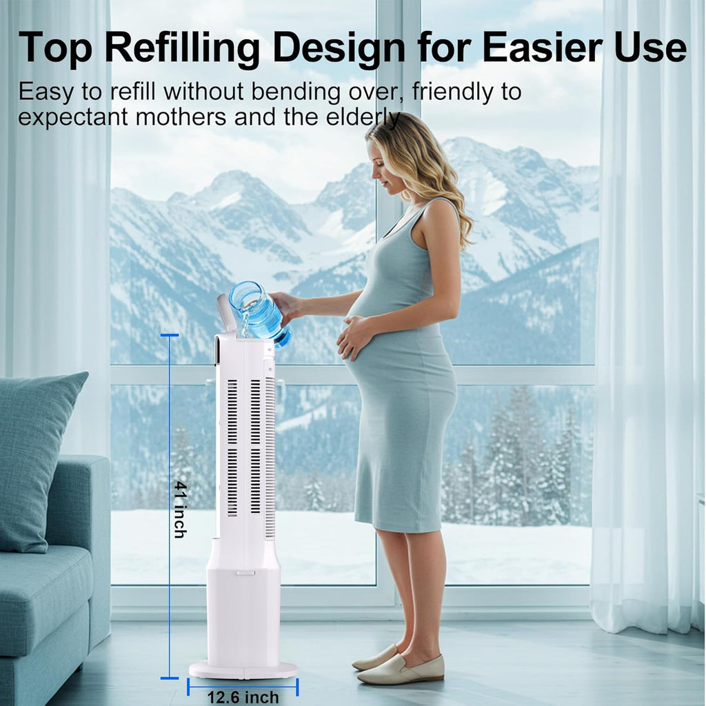 41" Portable Air Conditioners, 120° Oscillating Cooling Fans that Blow Cold Air with 24H Timer,4 Modes&3 Speeds