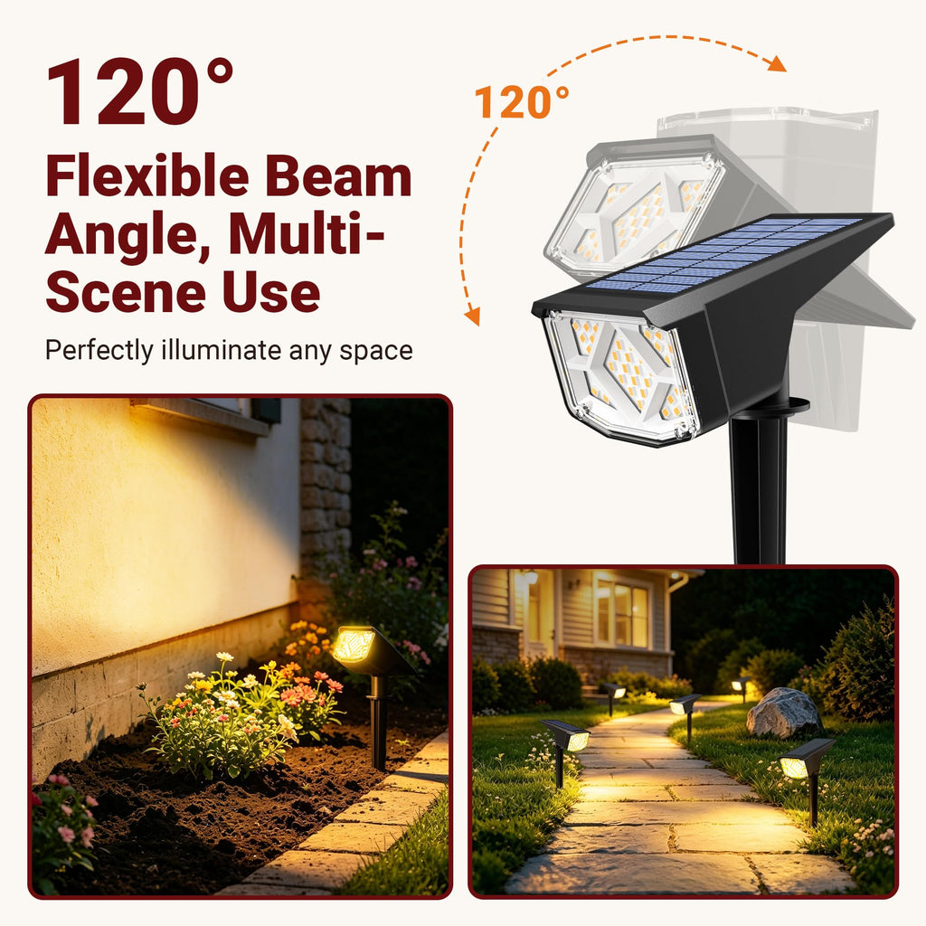 Solar Spot Lights Outdoor Waterproof 12 Pack Warm White