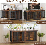 Dog Crate Furniture for 1 or 2 Dogs, Heavy Duty Single/Double Dog Crates for Small/Medium/Large Dogs
