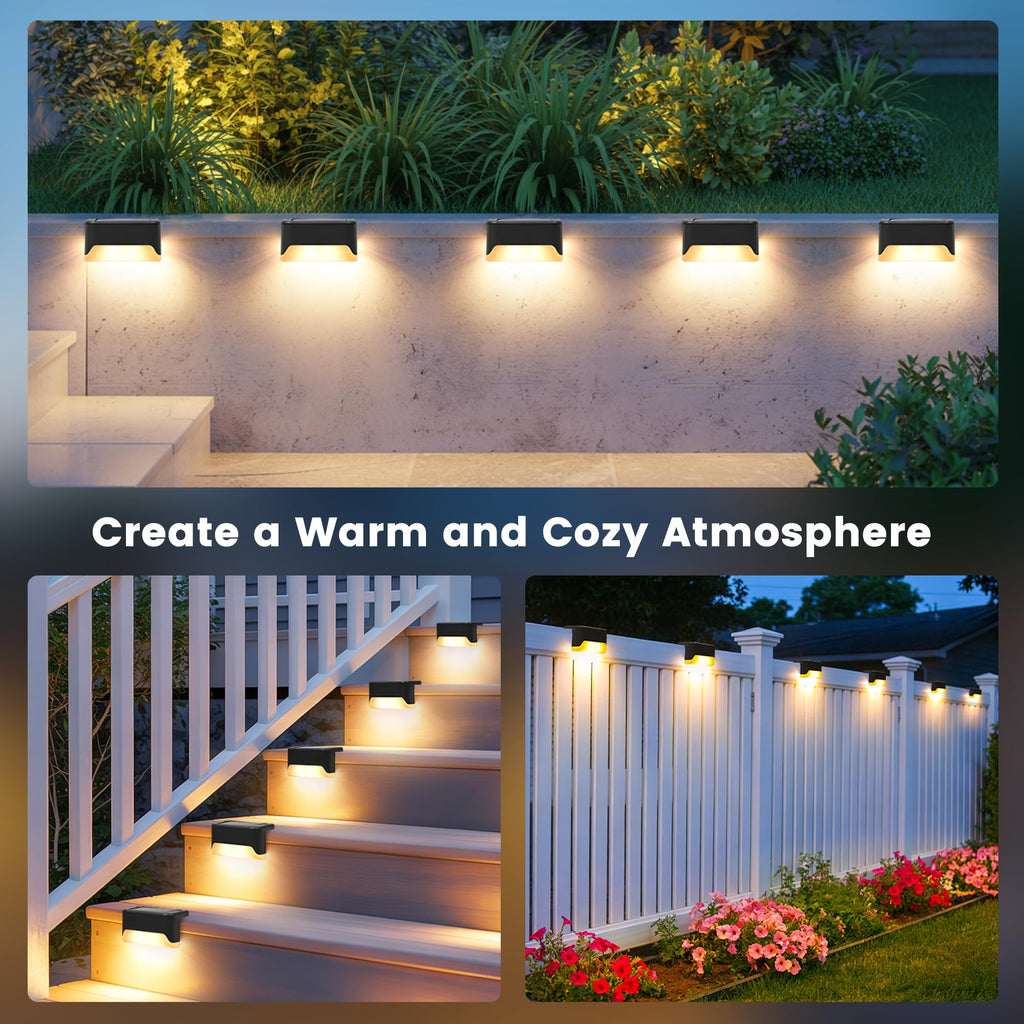 Solar Deck Lights Outdoor,Fence Lights Waterproof,16 Pack Warm White