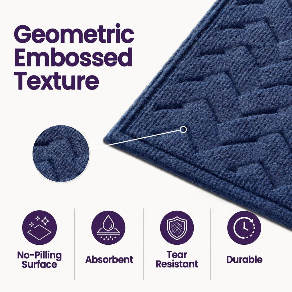 Front Door Mat Outside Entrance 2x3 Heavy Duty Entry Floor Doormat | Wave Navy, Dirt Trapper, Rubber Back, Non Slip
