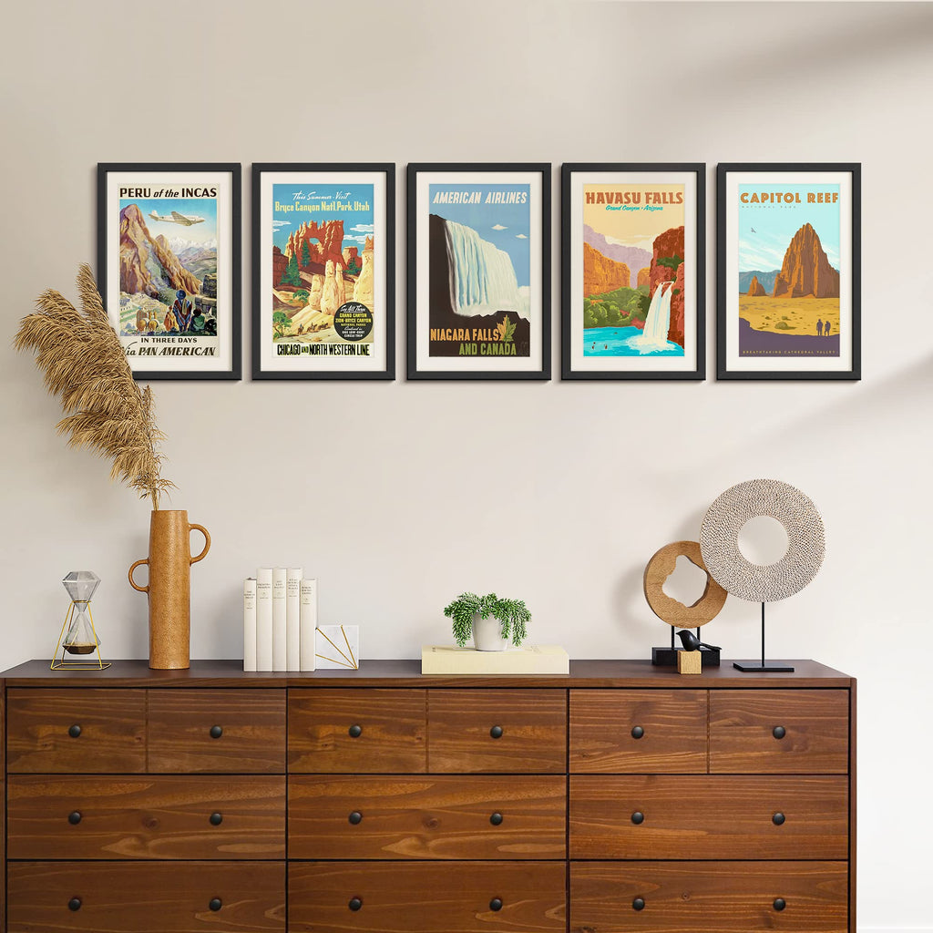 11x17 Picture Frame, Gallery Wall Frames Set of 5, Black