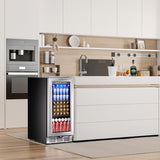 15 Inch Beverage Refrigerator Cooler Under Counter 127 Cans Beverage Fridge Buil