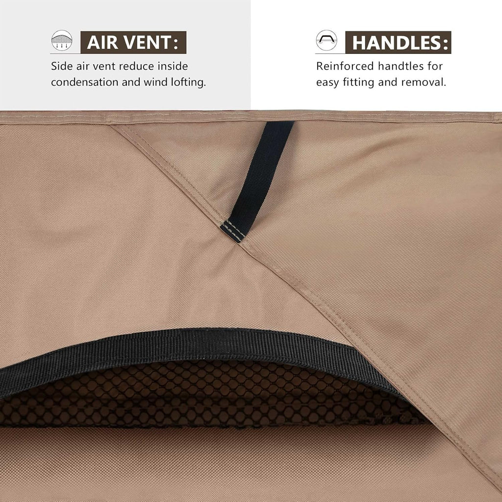 Round Patio Table and Chair Set Cover - Outdoor Heavy Duty 600D Waterproof Furniture Cover 60 inch