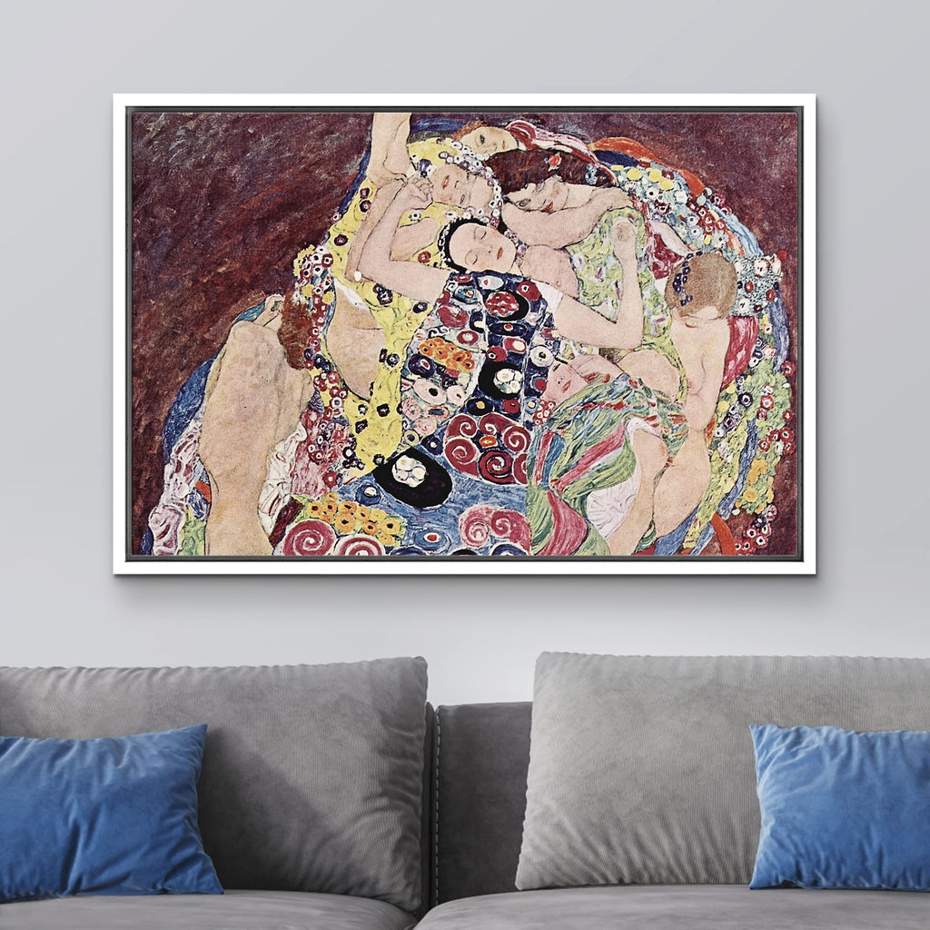 Framed Canvas Print Wall Art The Virgin by Gustav Klimt People Historic Illustrations Fine Art Traditional Scenic