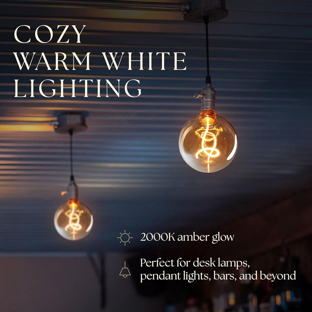 Decorative Oversized LED Filament Edison Light Bulb - 240 Lumen, 4.9W, Dimmable, 2000K Warm White, Medium E26 Base