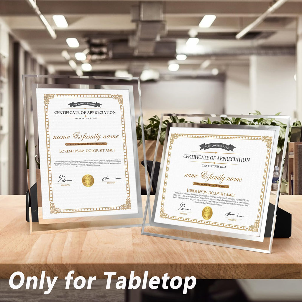 12 Packs 8.5 by 11 Glass Certificate Frames, 8.5x11 School Frames